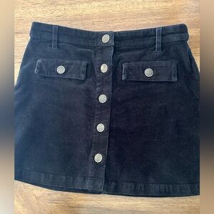 Crewcuts Black Corduroy Mini Skirt with Button Detail size 10